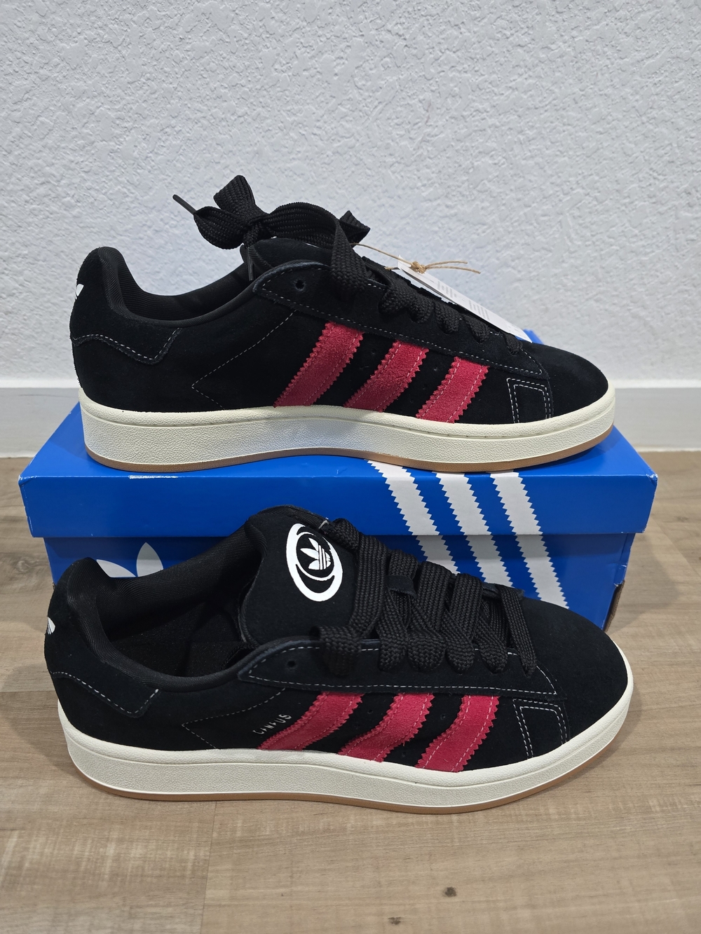 Adidas Campus 00s Black Suede Sneakers with Red Stripes